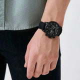 Emporio Armani Luigi Analog Black Dial Black Leather Strap Watch For Men - AR11450 Buy Now By Emporio Armani