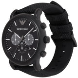 Emporio Armani Luigi Analog Black Dial Black Leather Strap Watch For Men - AR11450 Buy Now By Emporio Armani