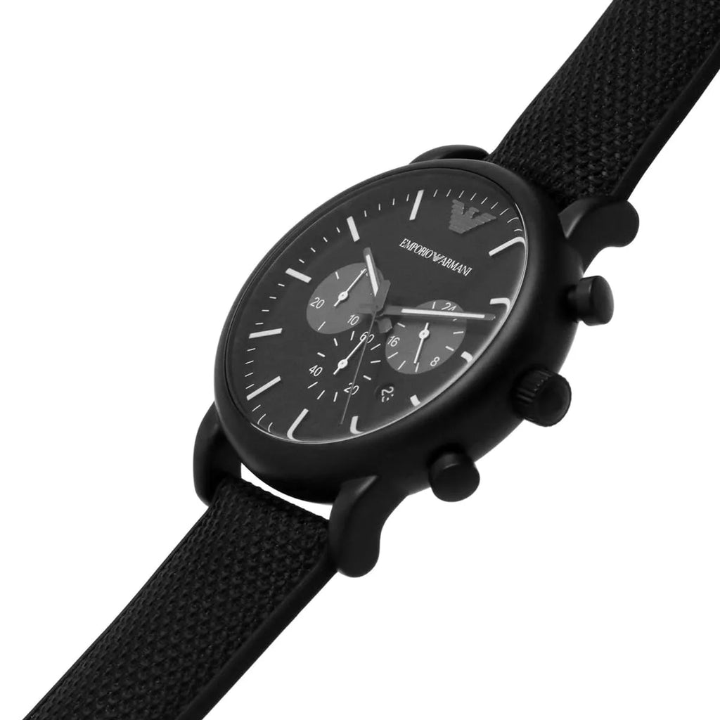 Emporio Armani Luigi Analog Black Dial Black Leather Strap Watch For Men - AR11450 Buy Now By Emporio Armani