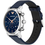 Emporio Armani Luigi Chronograph Blue Dial Blue Leather Strap Watch For Men - AR11451 Buy Now By Emporio Armani