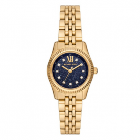 Michael Kors Lexington Three-Hand Blue Dial Gold Steel Strap Watch for Women - MK4802 Buy Now By Michael Kors