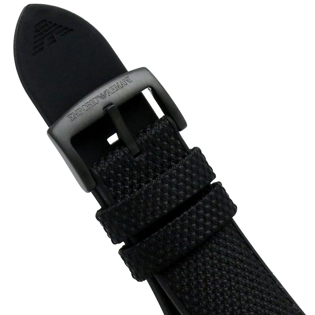 Emporio Armani Mario Chronograph Quartz Black Dial Black Nylon Strap Watch For Men - AR11453 Buy Now By Emporio Armani