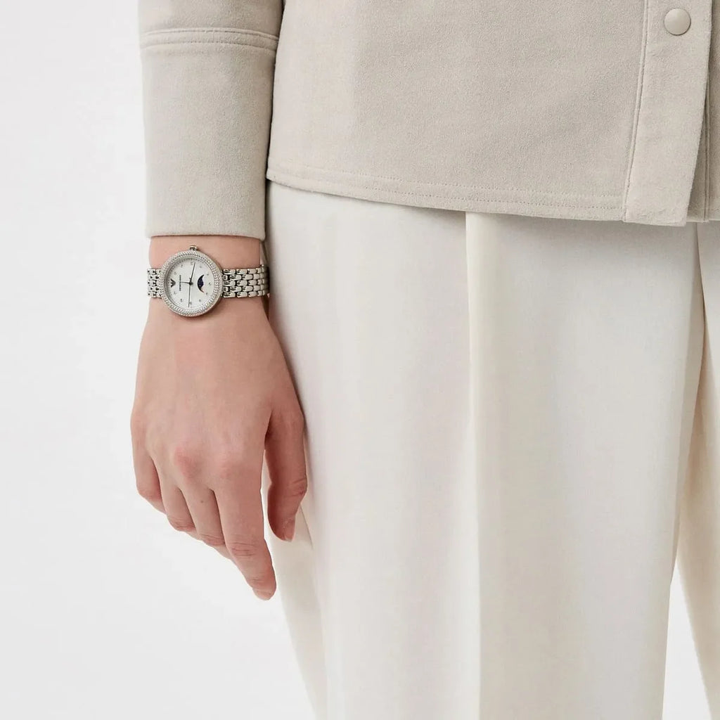 Emporio Armani Rosa Quartz Mother of Pearl Dial Silver Steel Strap Watch For Women - AR11461 Buy Now By Emporio Armani
