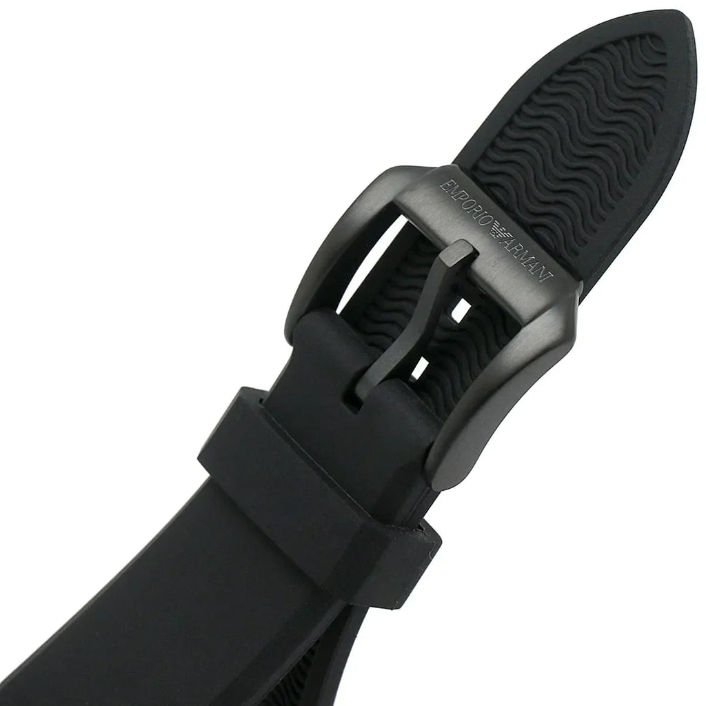 Emporio Armani Diver Chronograph Quartz Green Dial Black Silicon Strap Watch For Men - AR11463 Buy Now By Emporio Armani