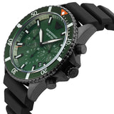 Emporio Armani Diver Chronograph Quartz Green Dial Black Silicon Strap Watch For Men - AR11463 Buy Now By Emporio Armani