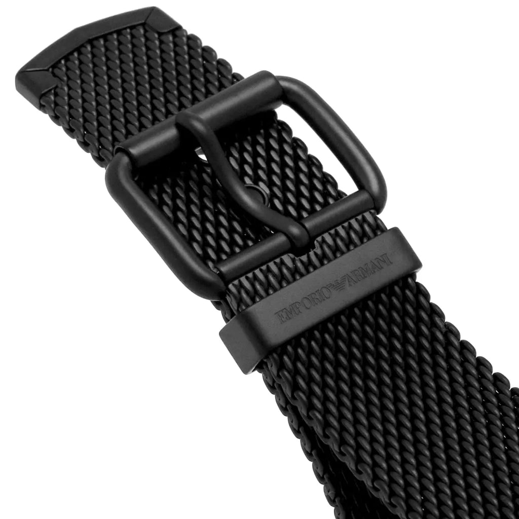 Emporio Armani Luigi Chronograph Green Dial Black Mesh Bracelet Watch For Men - AR11470 Buy Now By Emporio Armani