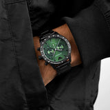 Emporio Armani Mario Chronograph Green Dial Black Steel Strap Watch For Men - AR11472 Buy Now By Emporio Armani