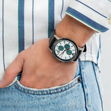 Emporio Armani Renato Chronograph Silver Dial Black Leather Strap Watch for Men - AR11473 Buy Now By Emporio Armani