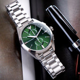 Emporio Armani Chronograph Green Dial Silver Steel Strap Watch For Men - AR11480 Buy Now By Emporio Armani