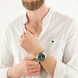 Emporio Armani Chronograph Green Dial Silver Steel Strap Watch For Men - AR11480 Buy Now By Emporio Armani