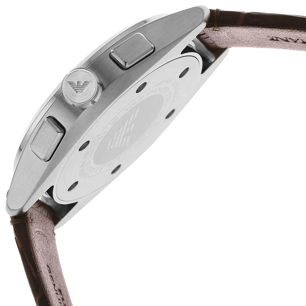 Emporio Armani Claudio Chronograph Brown Dial Brown Leather Strap Watch For Men - AR11482 Buy Now By Emporio Armani