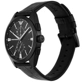 Emporio Armani Claudio Chronograph Black Dial Black Leather Strap Watch For Men - AR11483 Buy Now By Emporio Armani