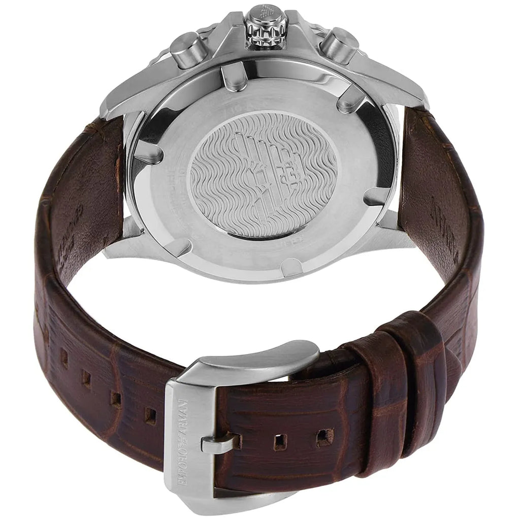 Emporio Armani Diver Chronograph Brown Dial Brown Leather Strap Watch For Men - AR11486 Buy Now By Emporio Armani