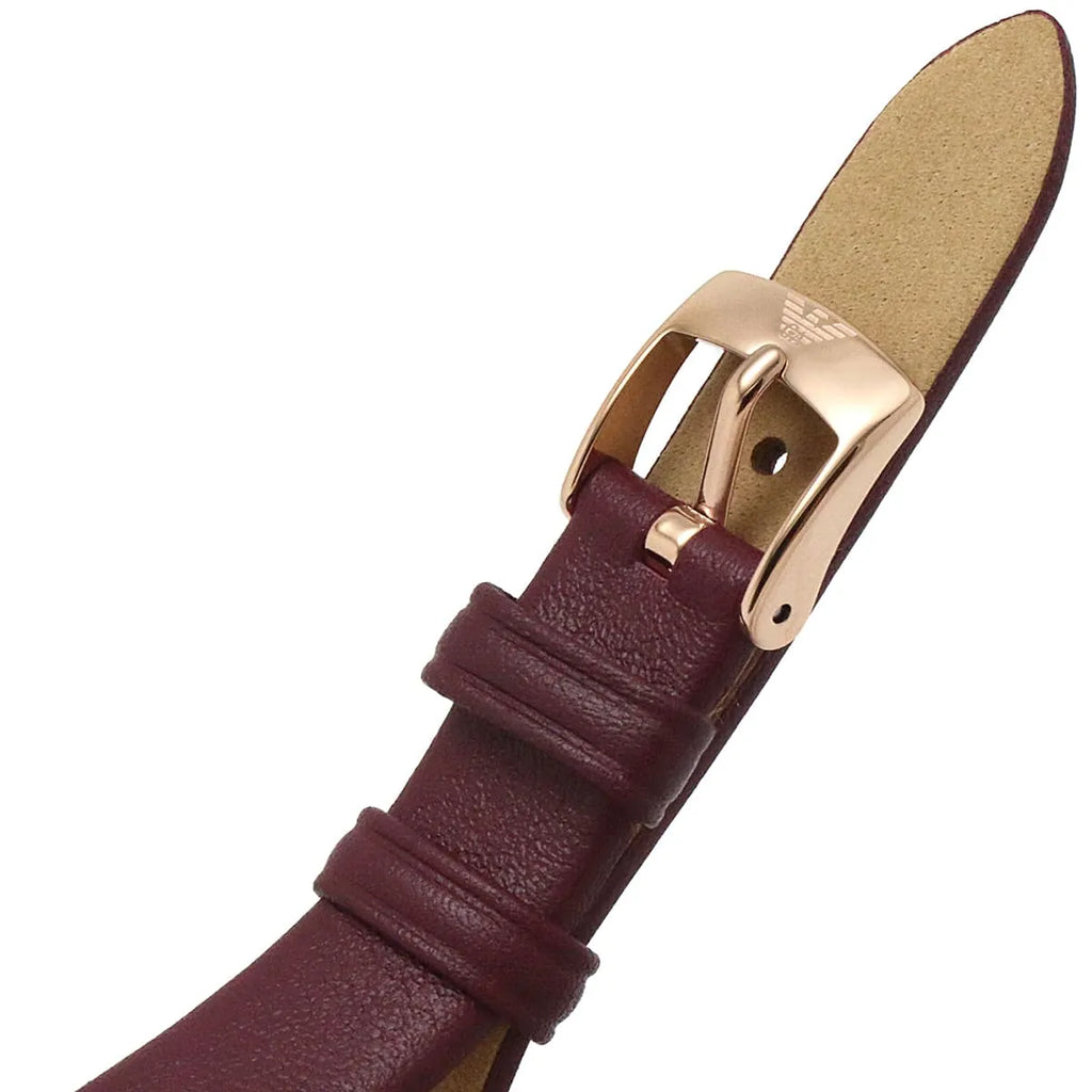 Emporio Armani Gianni T Bar Crystals Maroon Dial Maroon Leather Strap Watch for Women - AR11487 Buy Now By Emporio Armani