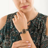 Emporio Armani Rosa Two Hand Black Dial Black Leather Strap Watch For Women - AR11493 Buy Now By Emporio Armani