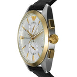 Emporio Armani Claudio Chronograph Silver Dial Black Leather Strap Watch For Men - AR11498 Buy Now By Emporio Armani