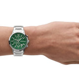 Emporio Armani Renato Chronograph Green Dial Silver Steel Strap Watch For Men - AR11507 Buy Now By Emporio Armani