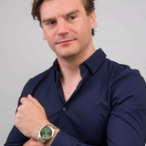 Emporio Armani Claudio Chronograph Green Dial Two Tone Steel Strap Watch For Women - AR11511 Buy Now By Emporio Armani