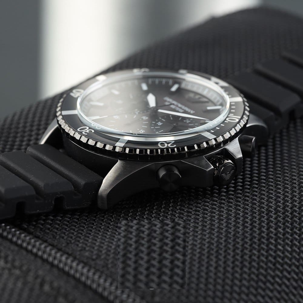 Emporio Armani Diver Chronograph Black Dial Black Silicon Strap Watch For Men - AR11515 Buy Now By Emporio Armani