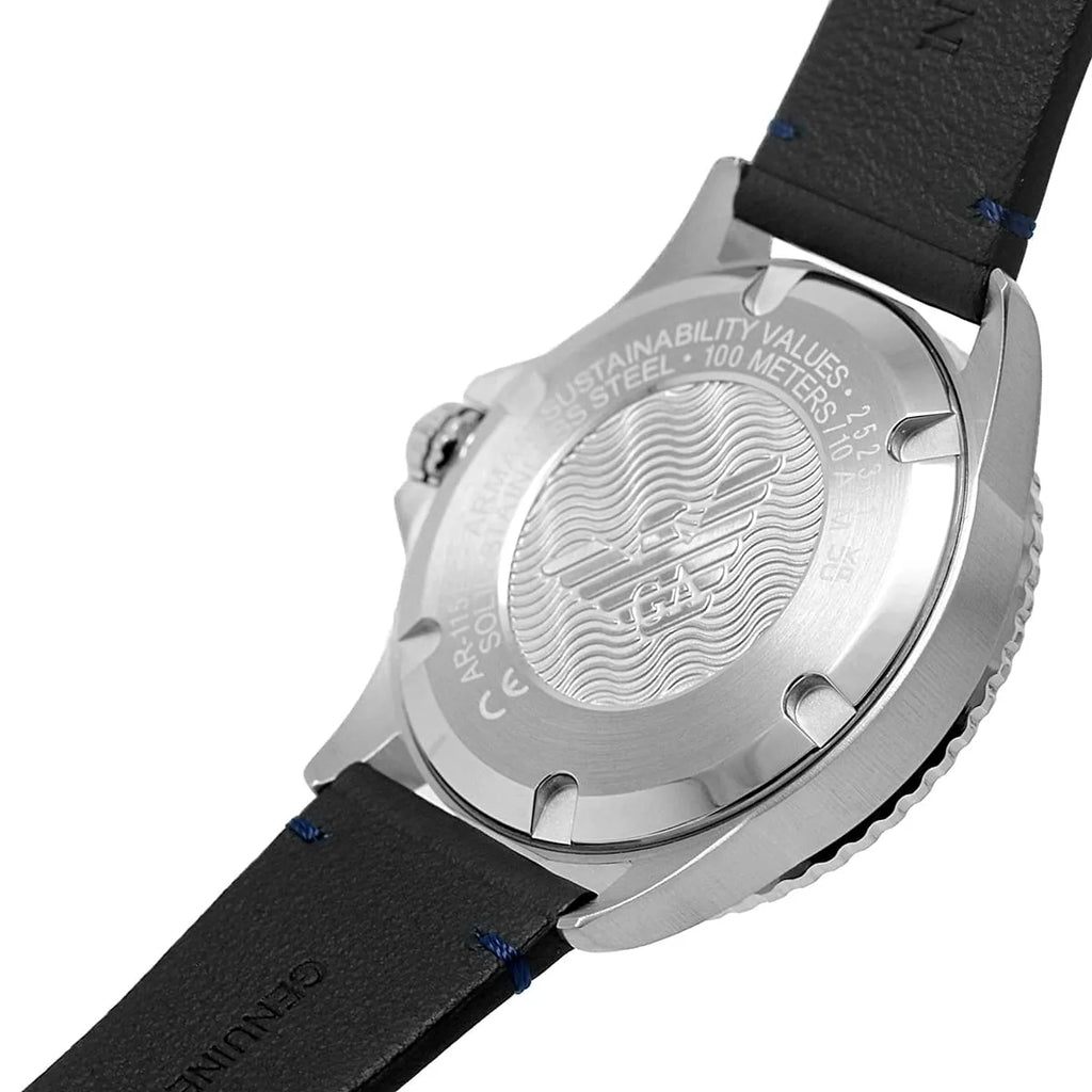 Emporio Armani Diver Three-Hand Quartz Blue Dial Blue Leather Strap Watch For Men - AR11516 Buy Now By Emporio Armani
