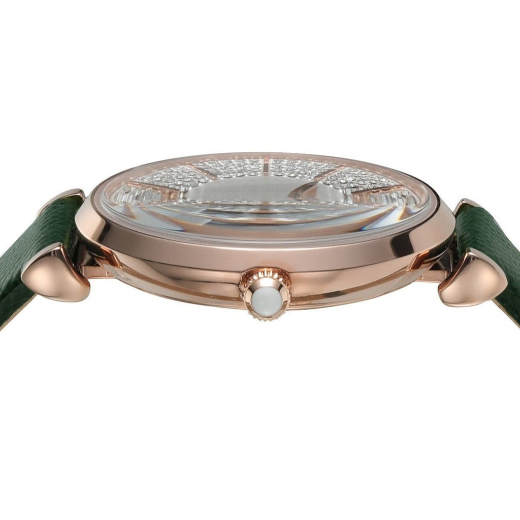 Emporio Armani Pro Planet Analog Silver Dial Green Leather Strap Watch For Women - AR11517 Buy Now By Emporio Armani