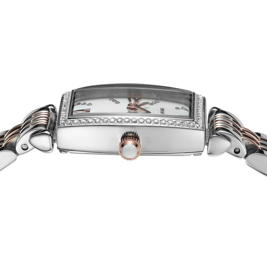 Emporio Armani Gianni T Bar White Mother Of Pearl Dial Two Tone Steel Strap Watch For Women - AR11519 Buy Now By Emporio Armani