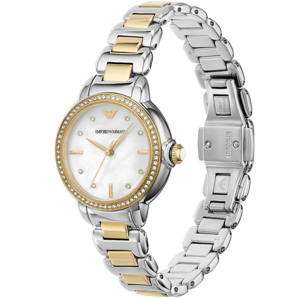 Emporio Armani Mia Quartz Mother of Pearl Dial Two Tone Steel Strap Watch For Women - AR11524 Buy Now By Emporio Armani