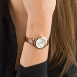 Emporio Armani Mia Quartz Silver Dial Brown Leather Strap Watch For Women - AR11525 Buy Now By Emporio Armani