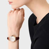 Emporio Armani Mia Quartz Silver Dial Brown Leather Strap Watch For Women - AR11525 Buy Now By Emporio Armani