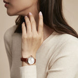 Emporio Armani Mia Quartz Silver Dial Brown Leather Strap Watch For Women - AR11525 Buy Now By Emporio Armani