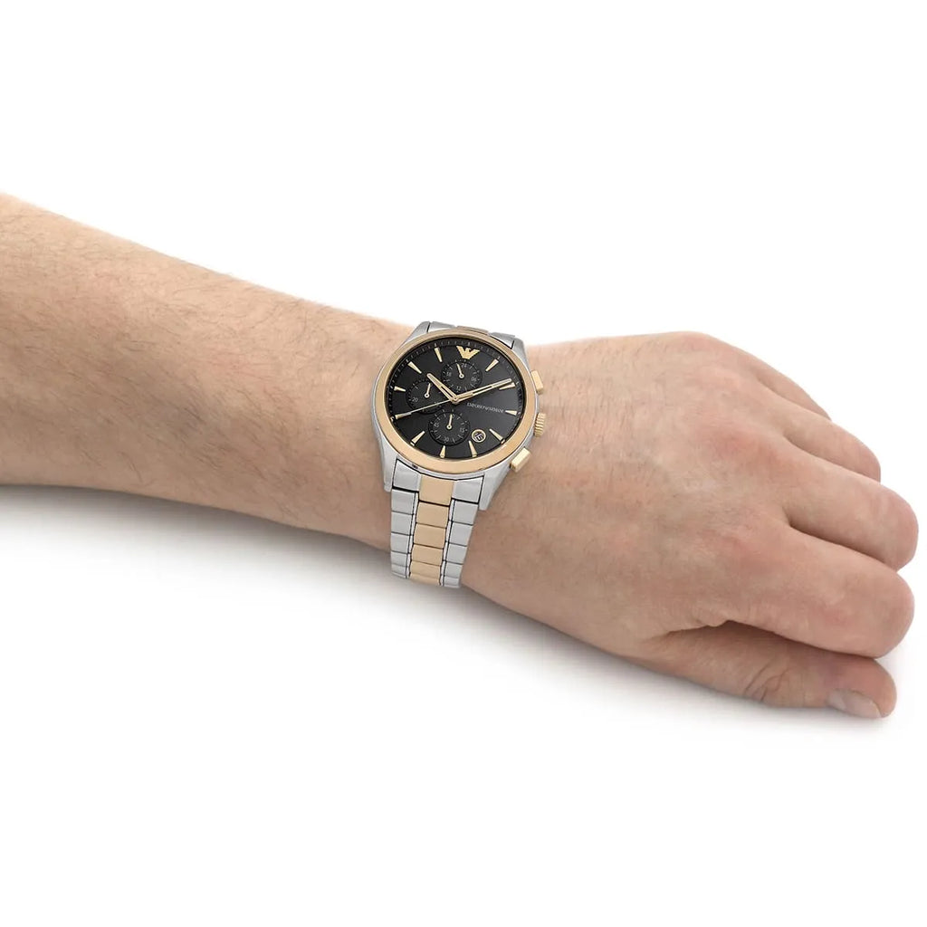 Emporio Armani Paolo Chronograph Grey Dial Two Tone Steel Strap Watch For Men - AR11527 Buy Now By Emporio Armani