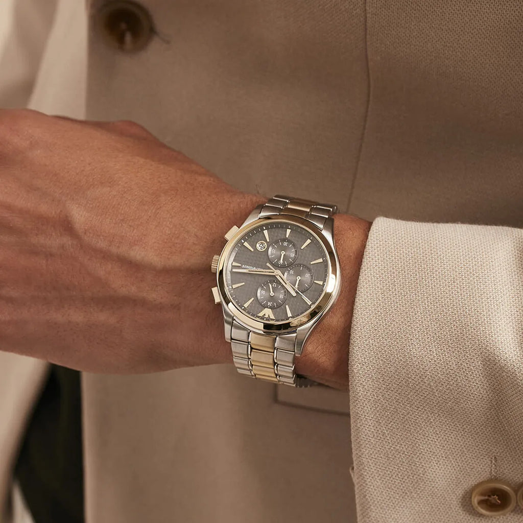 Emporio Armani Paolo Chronograph Grey Dial Two Tone Steel Strap Watch For Men - AR11527 Buy Now By Emporio Armani