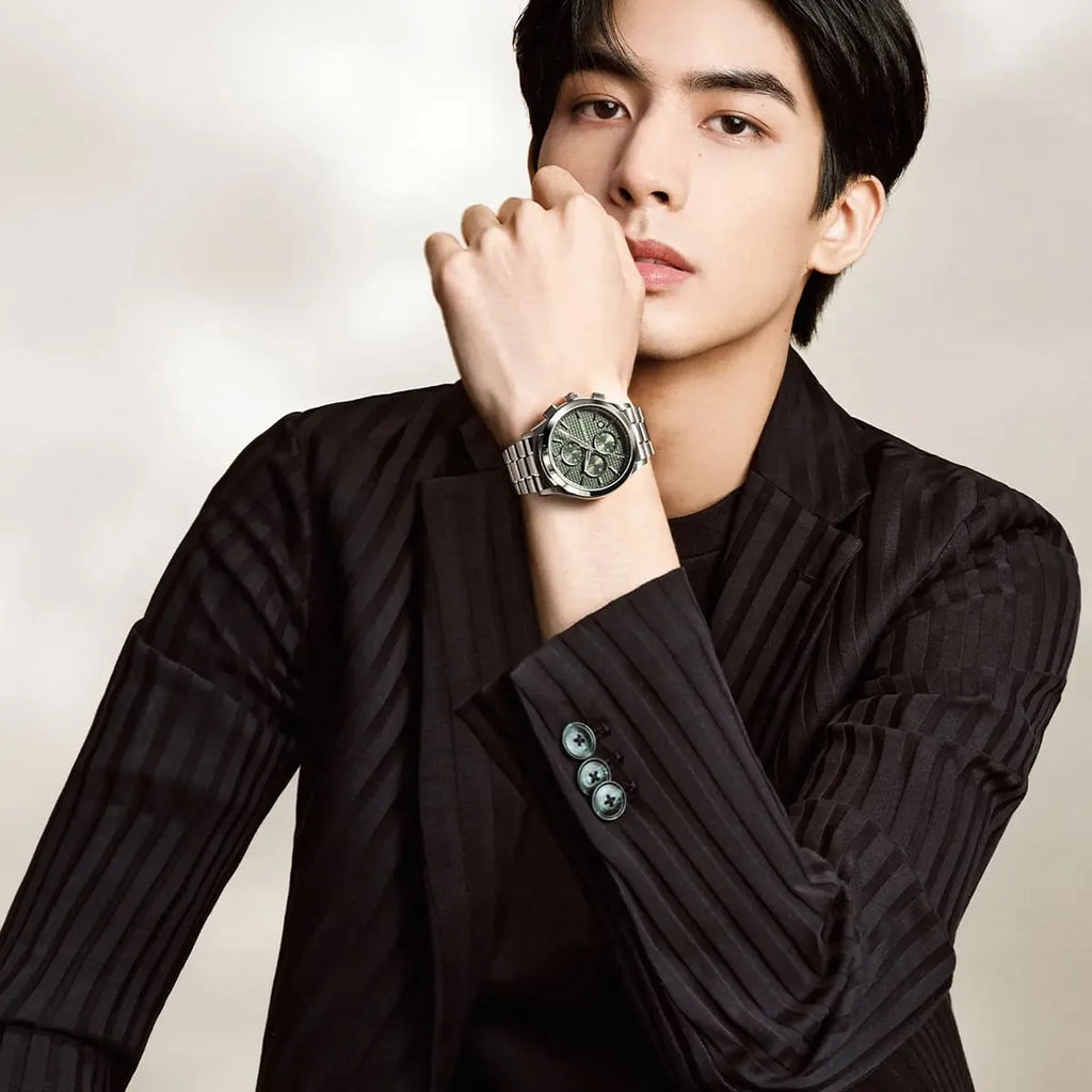 Emporio Armani Paolo Chronograph Green Dial Silver Steel Strap Watch For Men - AR11529 Buy Now By Emporio Armani