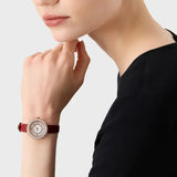 Emporio Armani Two-Hand Analog White Dial Red Leather Strap Watch For Women - AR11532 Buy Now By Emporio Armani