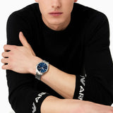 Emporio Armani Claudio Chronograph Blue Dial Silver Steel Strap Watch For Men - AR11541 Buy Now By Emporio Armani