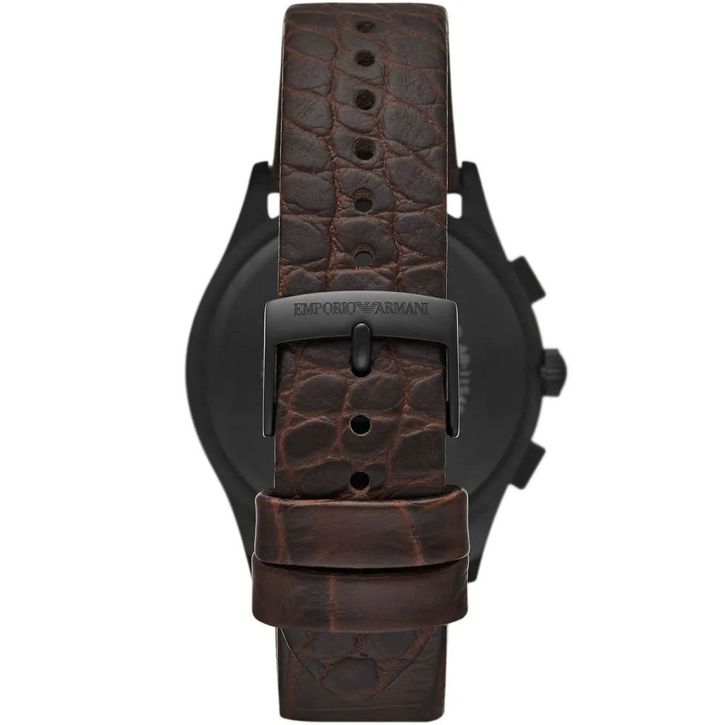 Emporio Armani Paolo Chronograph Black Dial Brown Leather Strap Watch For Men - AR11549 Buy Now By Emporio Armani
