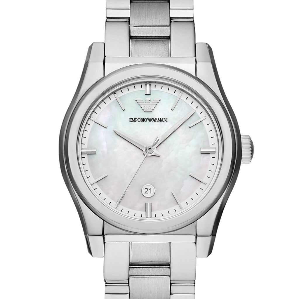 Emporio Armani Valeria Quartz Mother of Pearl Dial Silver Steel Strap Watch For Women - AR11030 Buy Now By Emporio Armani
