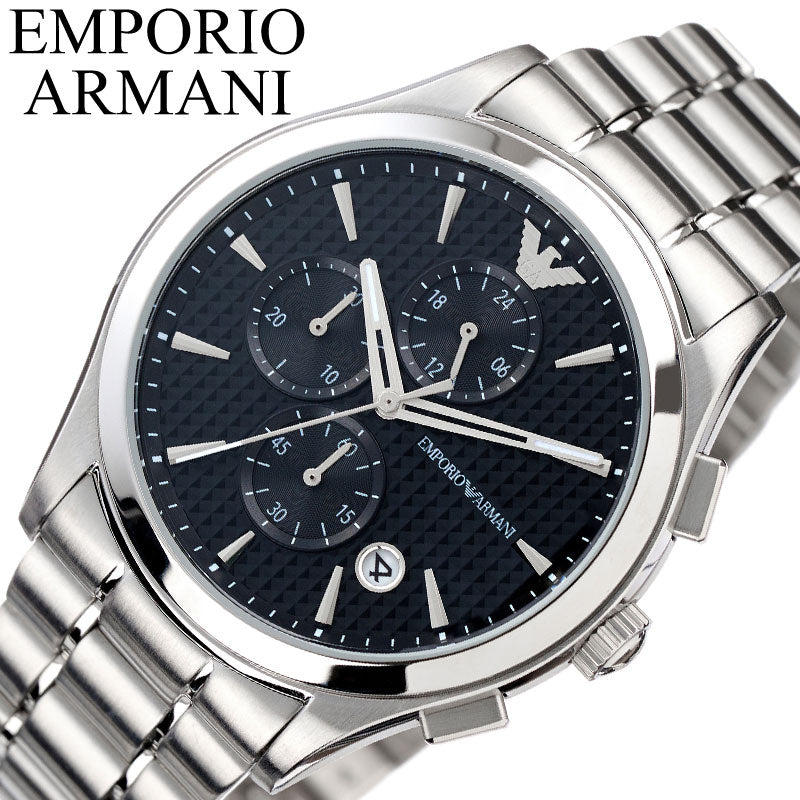 Emporio Armani Paolo Chronograph Black Dial Silver Steel Strap Watch For Men - AR11602 Buy Now By Emporio Armani