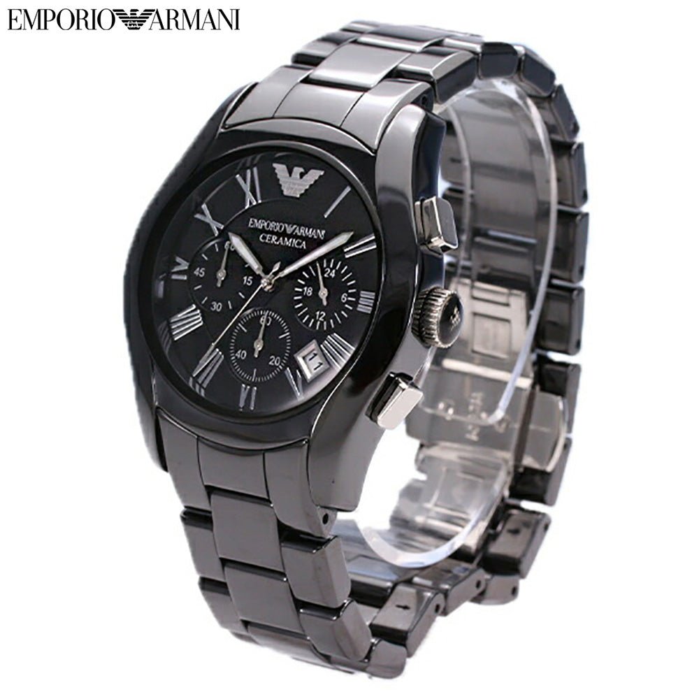 Emporio Armani Valente Chronograph Black Dial Black Ceramic Strap Watch For Men - AR1400 Buy Now By Emporio Armani