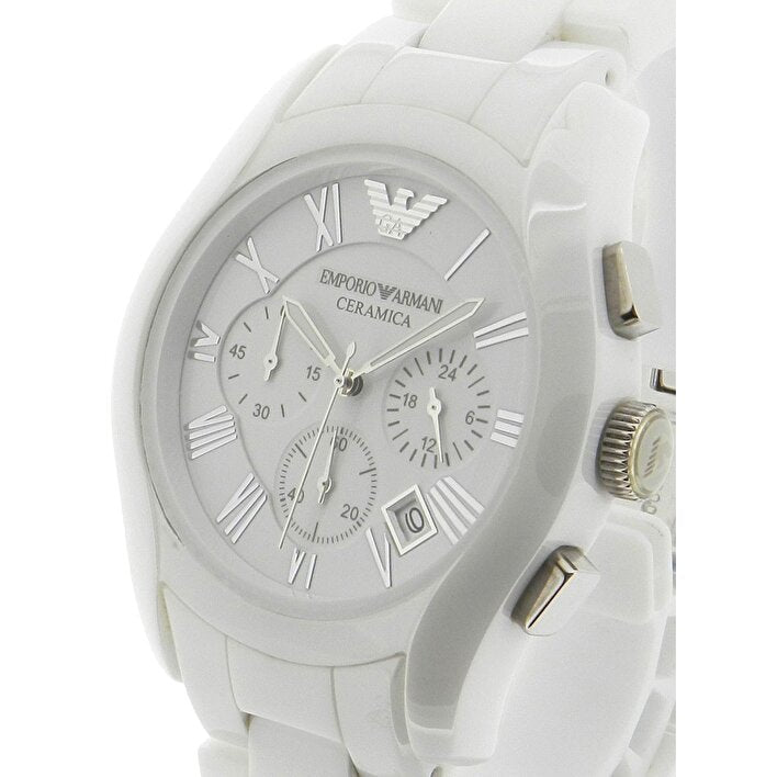 Emporio Armani Chronograph Ceramic White Dial Watch For Women - AR1403 Buy Now By Emporio Armani