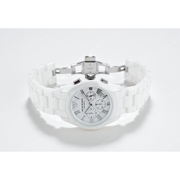 Emporio Armani Chronograph Ceramic White Dial Watch For Women - AR1403 Buy Now By Emporio Armani