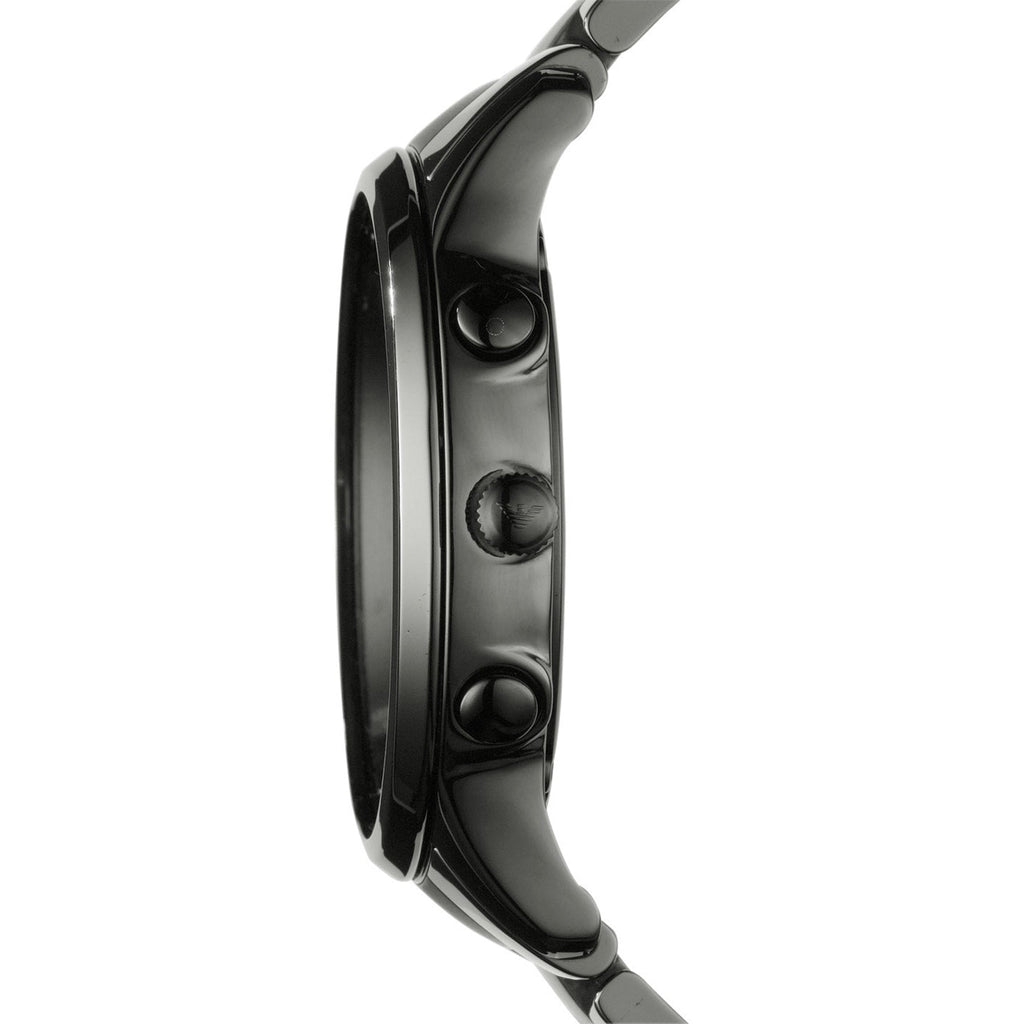 Emporio Armani Ceramica Chronograph Black Dial Black Steel Strap Watch For Men - AR1451 Buy Now By Emporio Armani