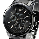 Emporio Armani Ceramica Chronograph Black Dial Black Strap Watch For Men - AR1452 Buy Now By Emporio Armani