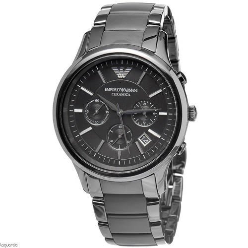 Emporio Armani Ceramica Chronograph Black Dial Black Strap Watch For Men - AR1452 Buy Now By Emporio Armani
