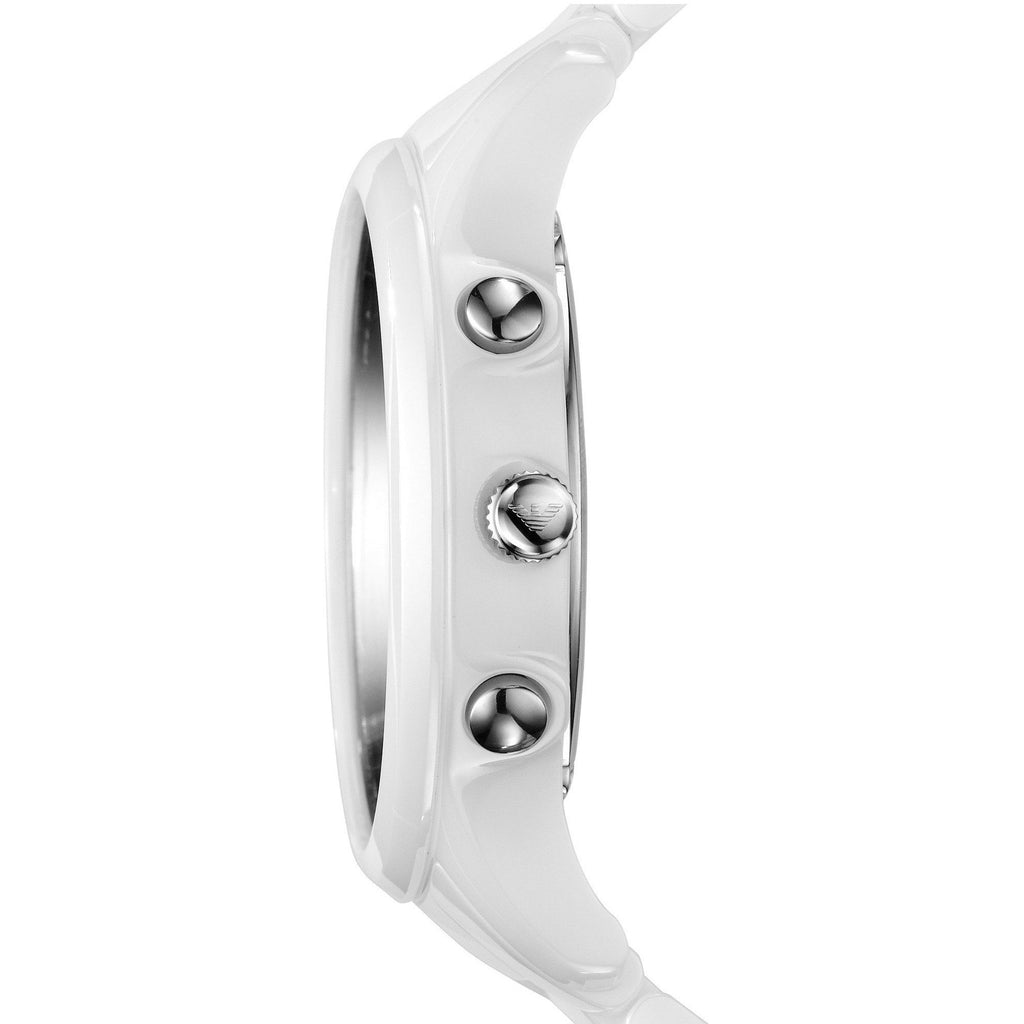 Emporio Armani Ceramica Chronograph White Dial White Strap Watch For Men - AR1453 Buy Now By Emporio Armani