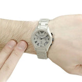 Emporio Armani Valente Chronograph Grey Dial Grey Steel Strap Watch For Men - AR1460 Buy Now By Emporio Armani