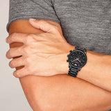 Emporio Armani Luigi Ceramic Chronograph Black Dial Black Strap Watch For Men - AR1509 Buy Now By Emporio Armani