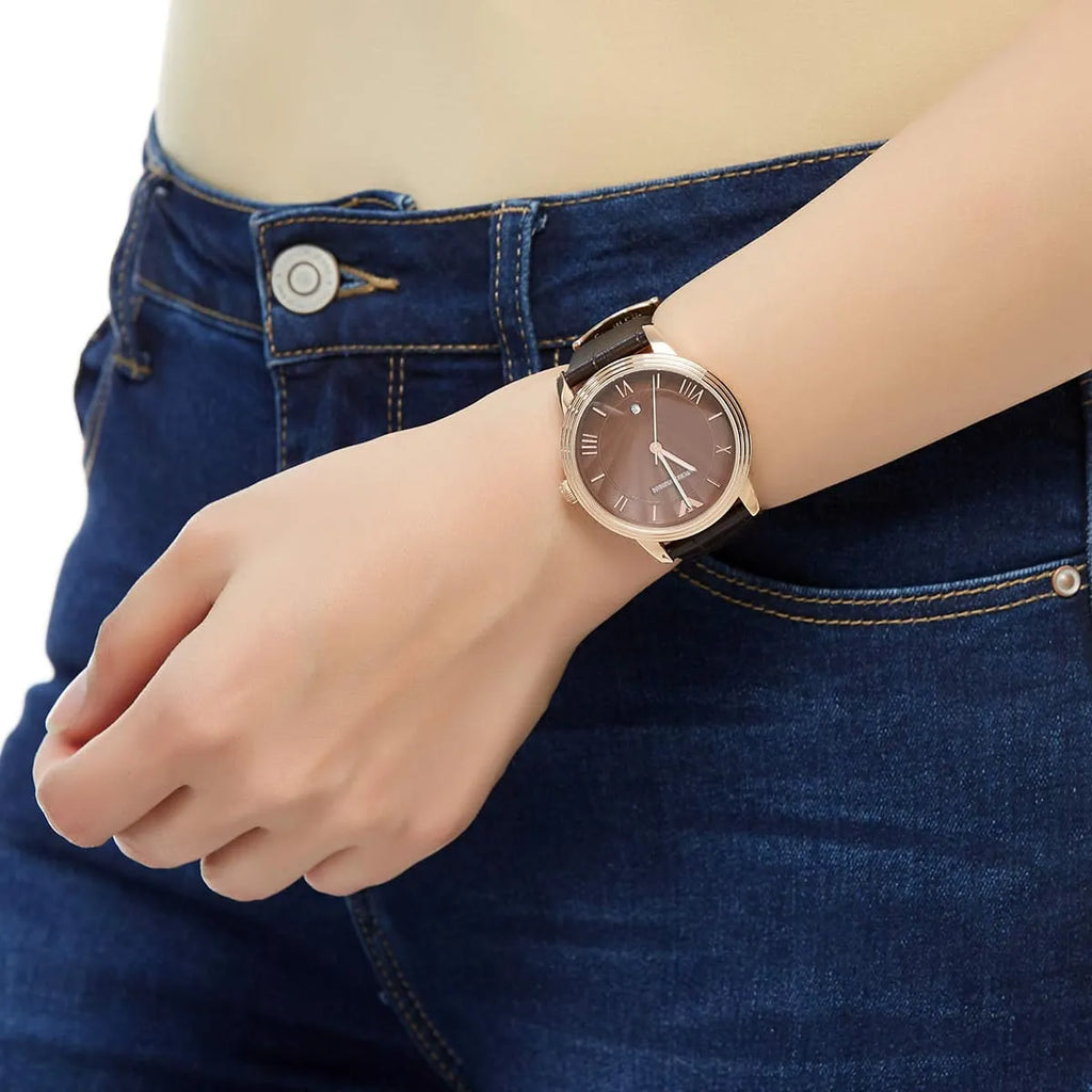 Emporio Armani Classic Quartz Brown Dial Brown Leather Strap Watch For Men - AR1613 Buy Now By Emporio Armani