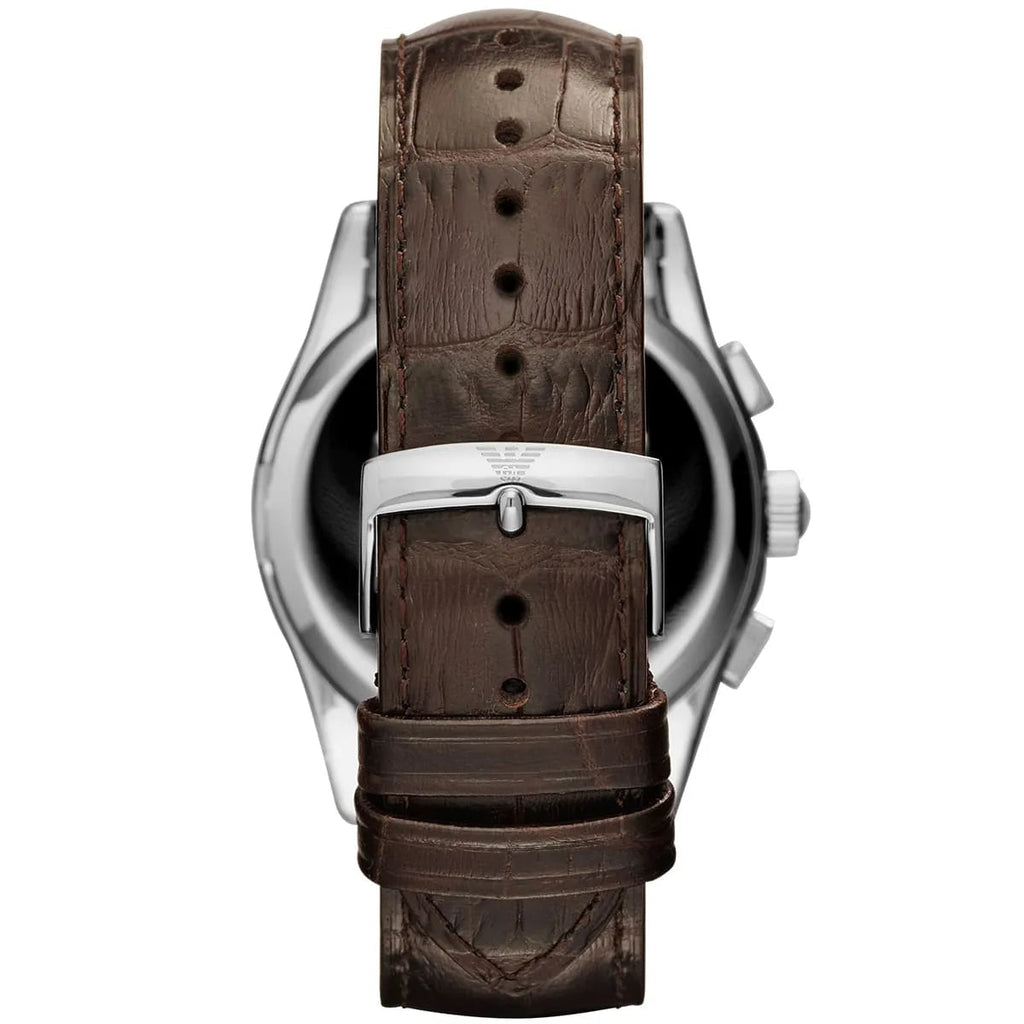 Emporio Armani Valente Chronograph Amber Dial Brown Leather Strap Watch For Men - AR1634 Buy Now By Emporio Armani