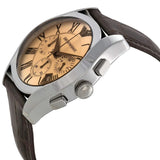 Emporio Armani Valente Chronograph Amber Dial Brown Leather Strap Watch For Men - AR1634 Buy Now By Emporio Armani